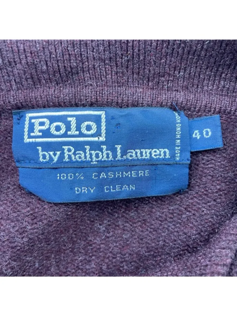 VTG Polo Ralph Lauren Men's 100% Cashmere Polo Sweater Purple • Size 40 | Medium